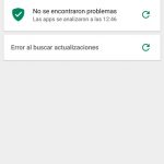 Error al buscar actualizaciones